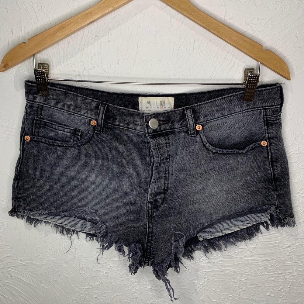 Free People x We The Free - Size 29 Loving Good Vibrations Shorts Sulphur Black